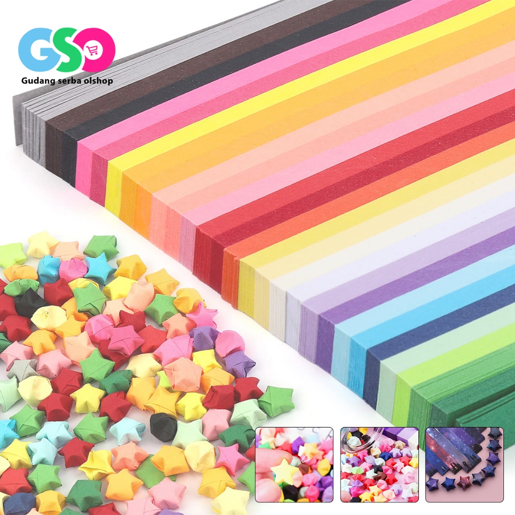 

Kertas Origami Bintang Warna Warni 540pcs Star Origami Paper Kertas Origami Strip Motif Bintang