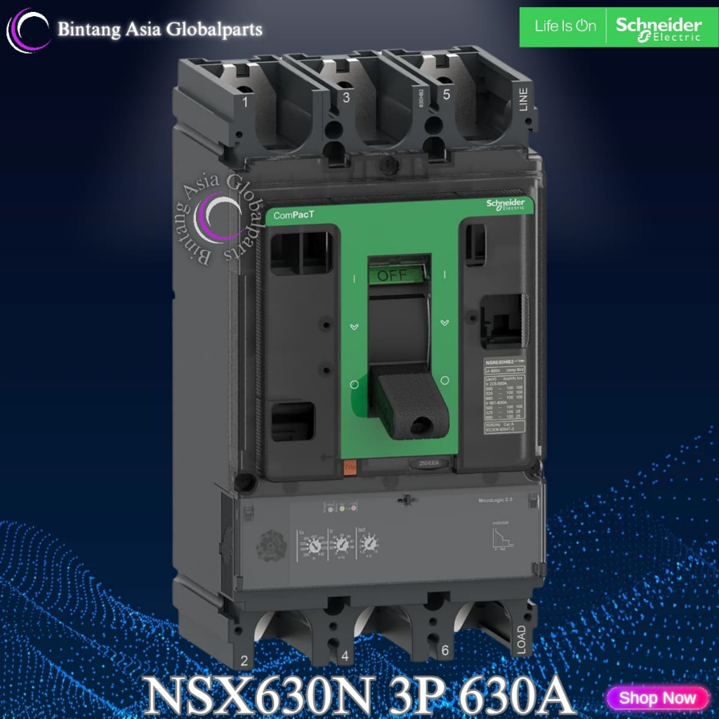 MCCB 3p 630a Schneider NSX630N Original / MCCB 3 Phase 630 Ampere C63N32D630 / Breaker NSX 3 Pole 63
