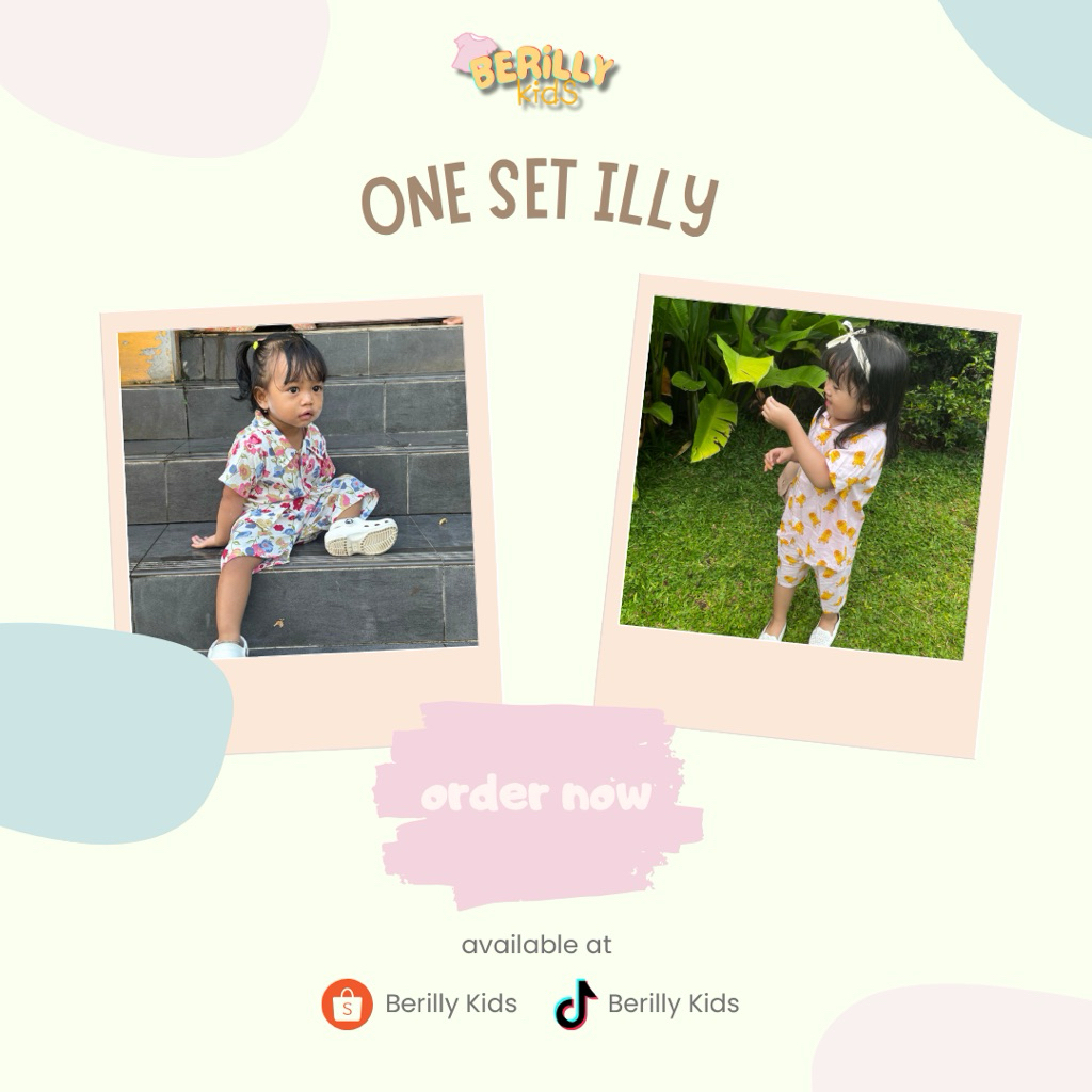 ILLY ONE SET/SETELAN ANAK ADEM/BAJU ANAK PEREMPUAN/ONE SET MURAH BERKUALITAS/OUTFIT ANAK