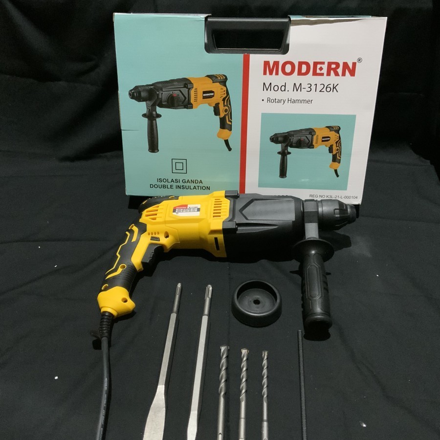 Mesin Bor Bobok Beton 16mm - MODERN M3126K Rotary Hammer Drill 3126K