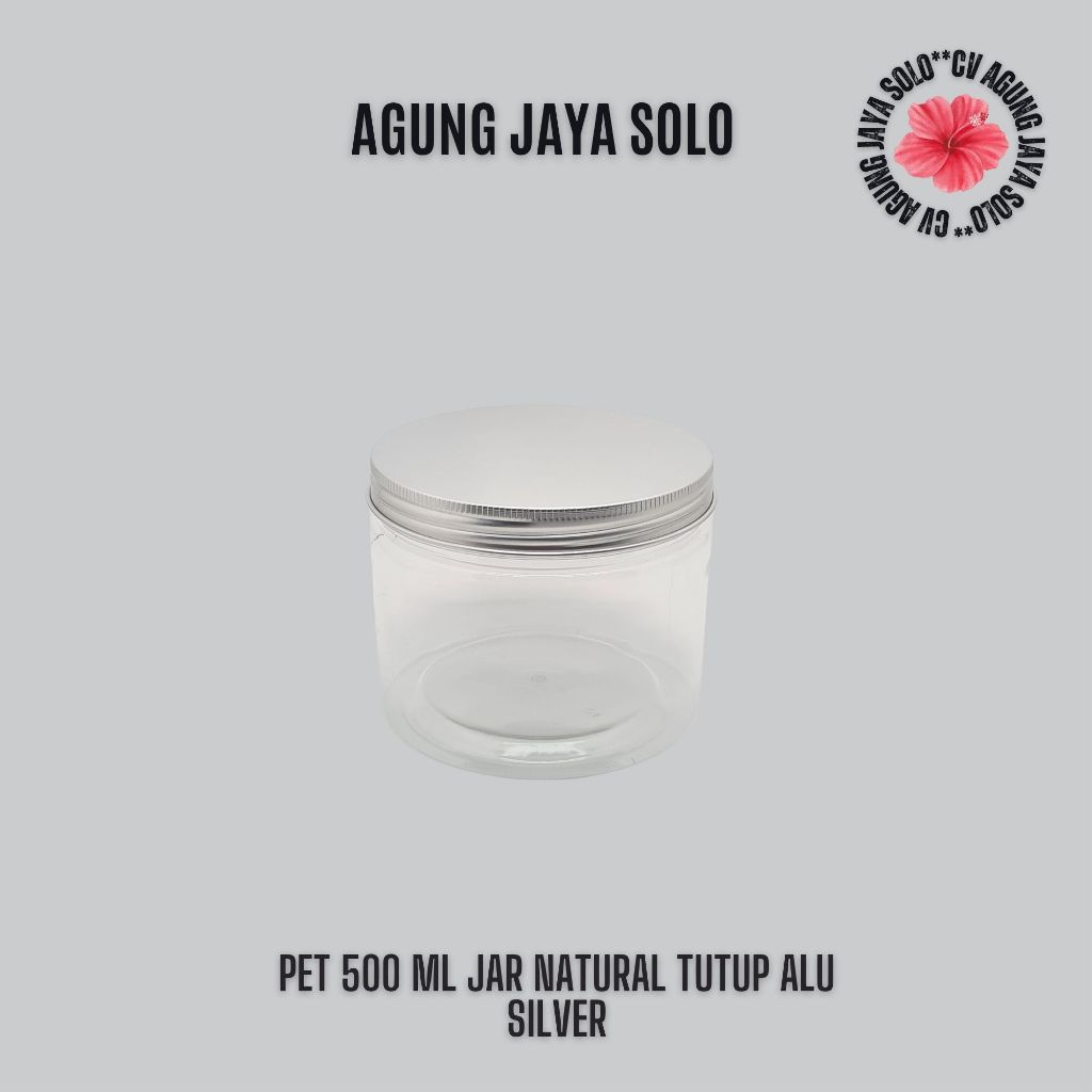 Pet 500 Ml Jar Natural Tutup Alu /  Jar Pet / Jar Madu / Jar Selai / Jar 500 Ml