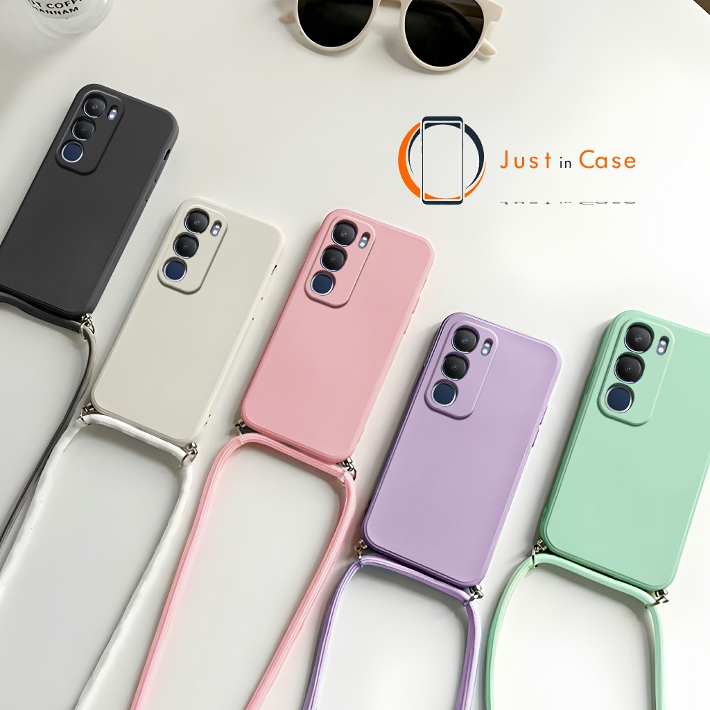Sling Case Macaron Softcase Tali Polos Vivo V50 V50 Lite V27 Pro V25 V25E V23 V23E V21 V20 V19 Y20 Y
