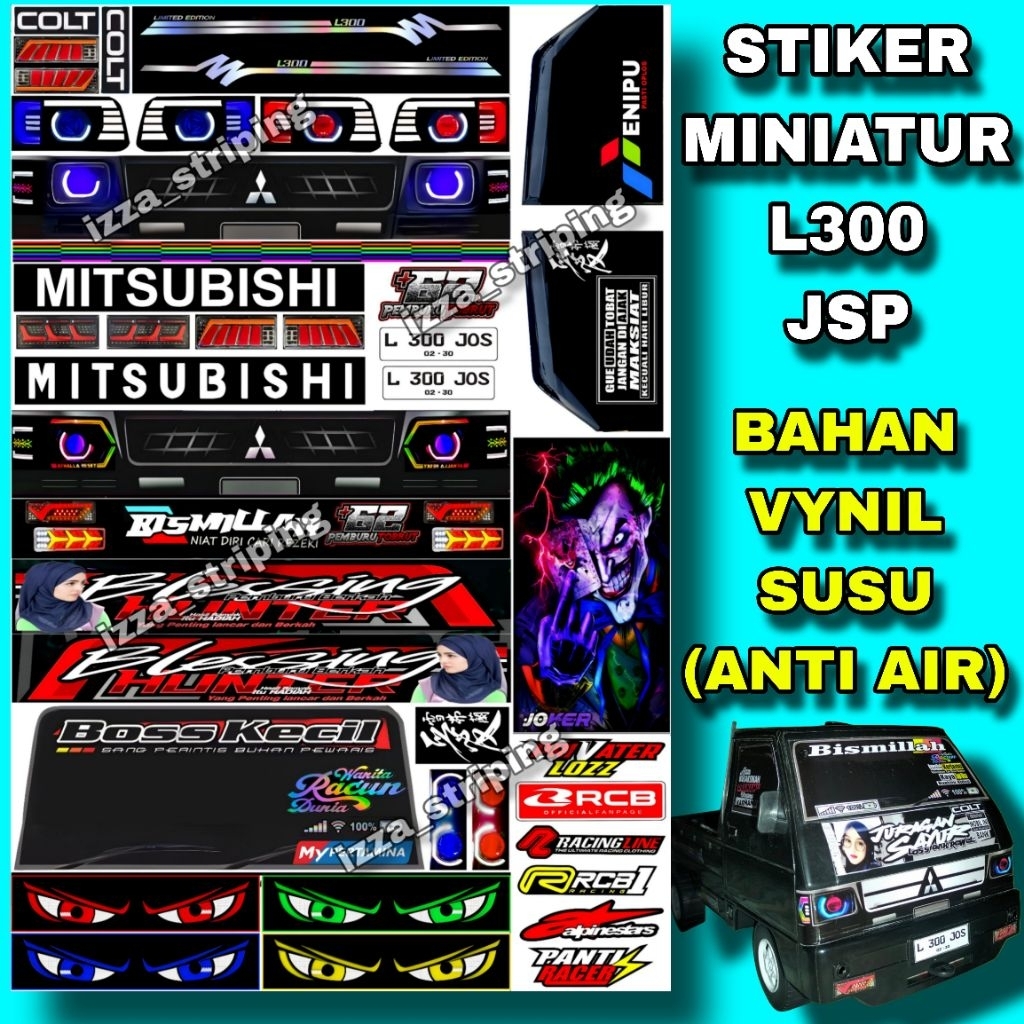 

STICKER PACK MINIATUR PICKUP L300 EURO 4 BILED BAHAN VYNIL SUSU 1 LEMBAR