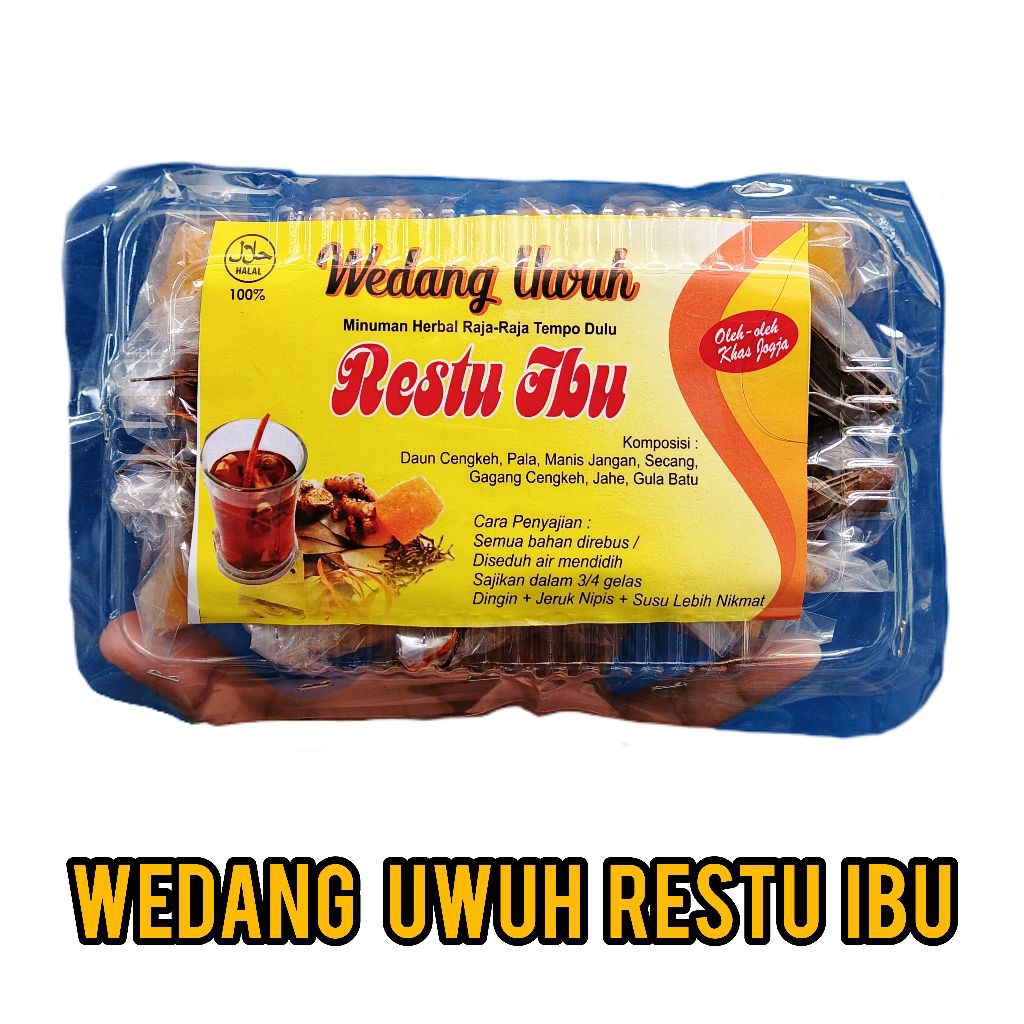 

Wedang uwuh restu ibu - wedang uwuh spesial isi 10 - wedang uwuh praktis - membantu menjaga imun - menangkal radikal bebas - herbal tradisional