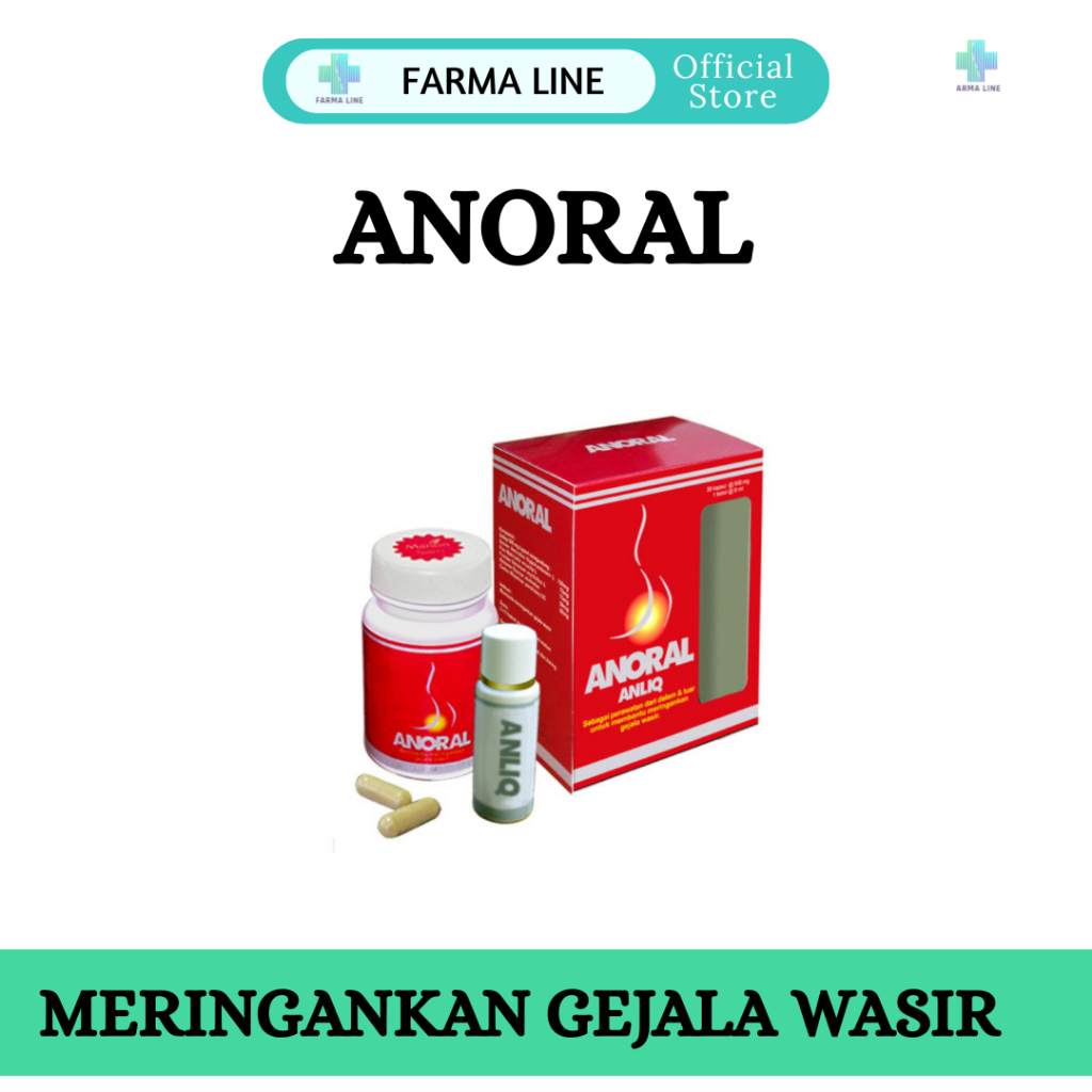 ANORAL KAPSUL 30'S + ANLIQ 8 ML | OBAT WASIR, AMBEIEN, AMBEYEN