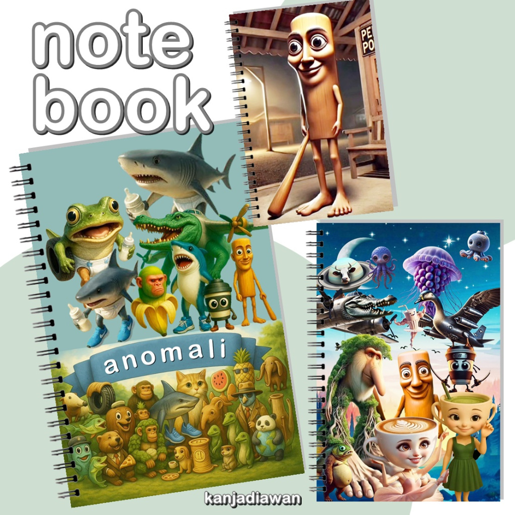 

Notebook Italian Brainrot Anomali Karakter Viral Buku Spiral Anomali Tung Tung Tung Sahur Ballerina Cappucina Bombardino Crocodilo A6