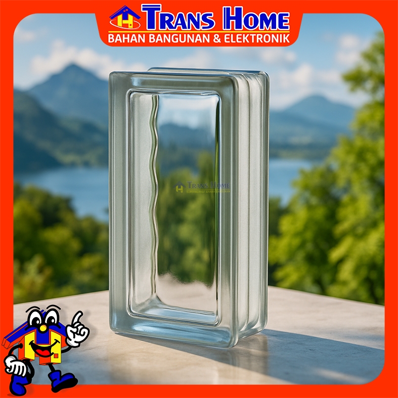 GLASS BLOCK MULIA CLEAR 9 x 19 cm | Kaca Hias Transparan Premium | Estetik, Tahan Lama Tembus Cahaya