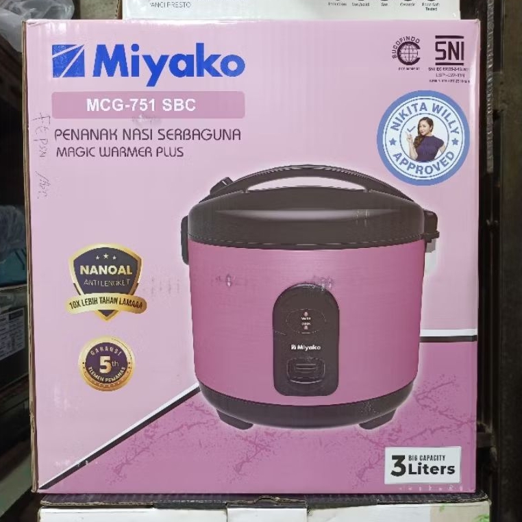 MIYAKO MAGIC COM 3 LITER - MAGIC MIYAKO MCG 751SBC - RICE COOKER MIYAKO 3 LITER - MEJIK KOM MIYAKO 3