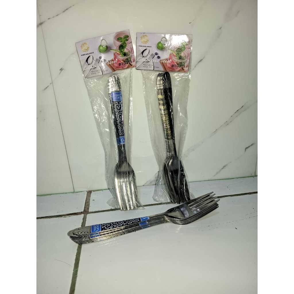 Garpu Batik Stainless / Garpu Makan Motif Batik / Garpu Pola Batik Anti Karat / Garpu Elegan Tebal /