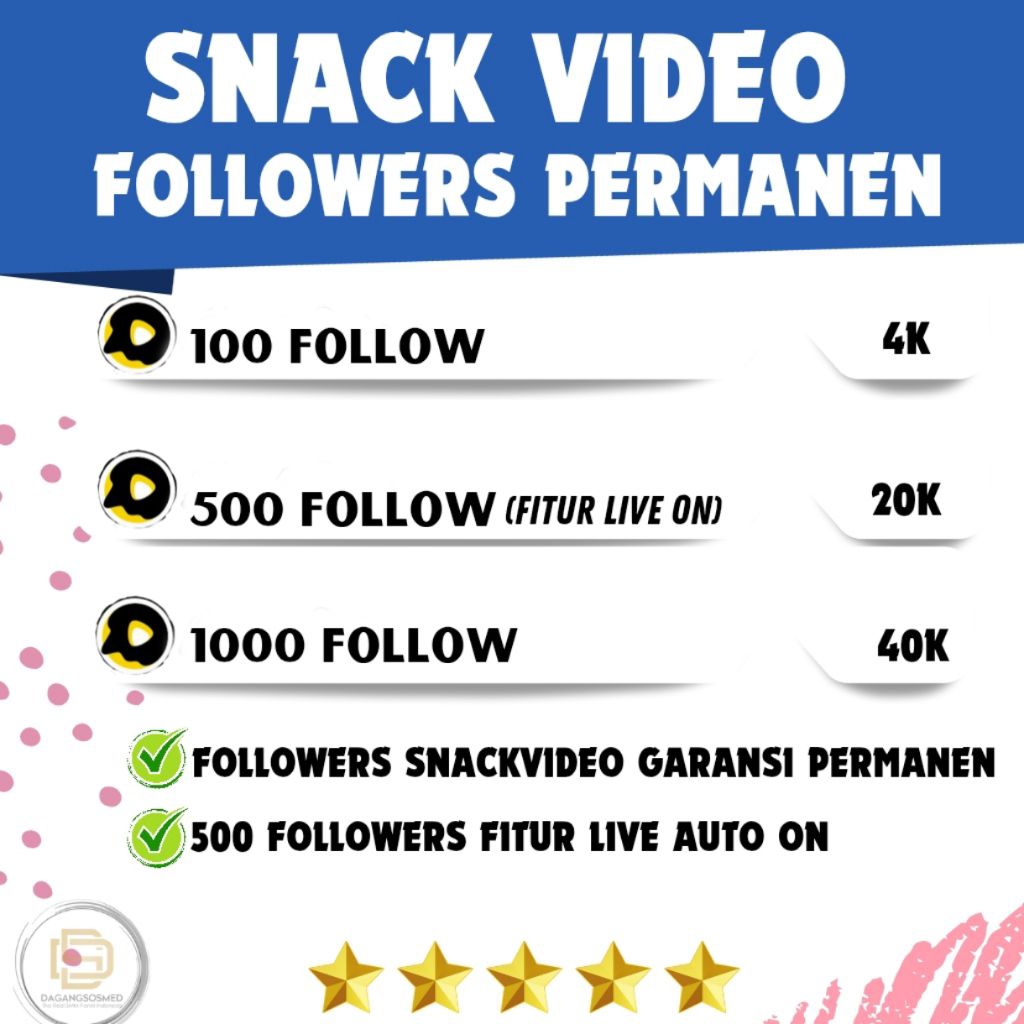FOLLOWERS SNACK VIDEO 100% REAL PERMANEN PENGIKUT SNACKVIDEO FOLLOWERS SNACKVIDEO