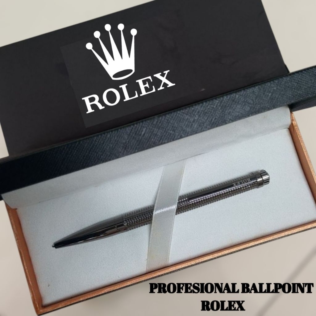 

Ballpoint Luxury Elegan ROLEX BLACK ICE Rotary System Lengkap Dengan Box Exlusive