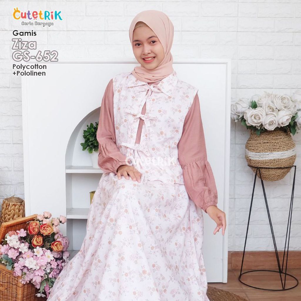 KOREAN STYLE - CUTETRIK GAMIS ANAK PEREMPUAN ZIZA ANAK ANAK REMAJA UMUR 10 11 12 13 14 15 TAHUN FREE