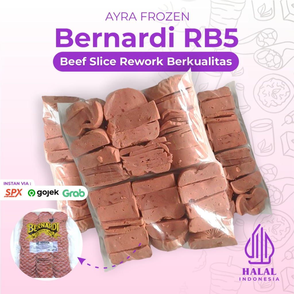 

Beef Burger Bernardi Rework RB5 500gr/1Kg - Daging Burger Bernadi Halal BPOM Patty Frozen