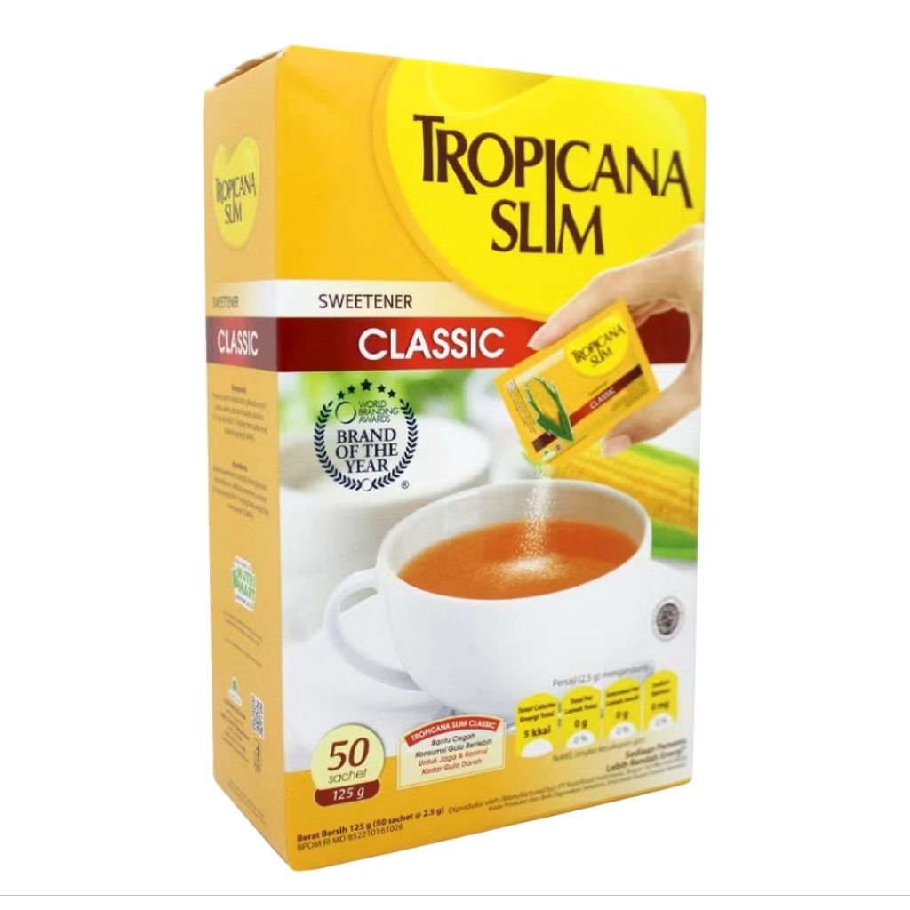 

Tropicana Slim Sweetner Classic isi 50 Sachet