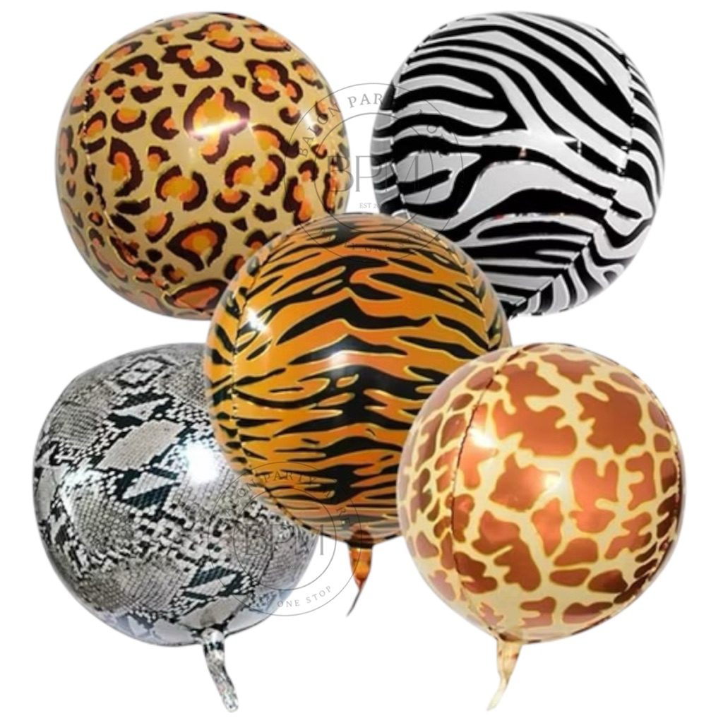 (PER PCS) BALON FOIL 4D ORBZ 22” TEMA HEWAN/ BALON FOIL JUMBO ANIMALS/ BALON FOIL JUMBO BULAT ORBZ H