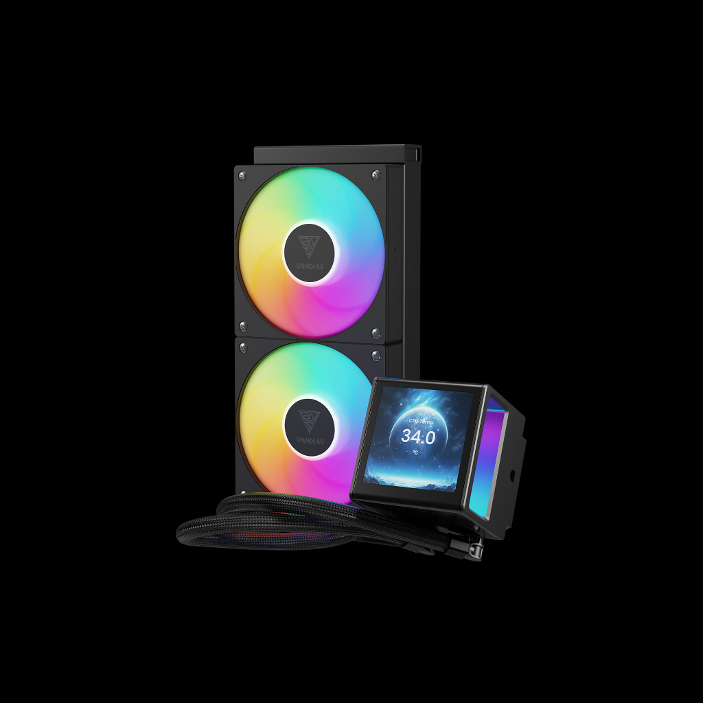 GAMDIAS CHIONE P5-240 ARGB 240mm Liquid CPU Cooler - Black / White - MG