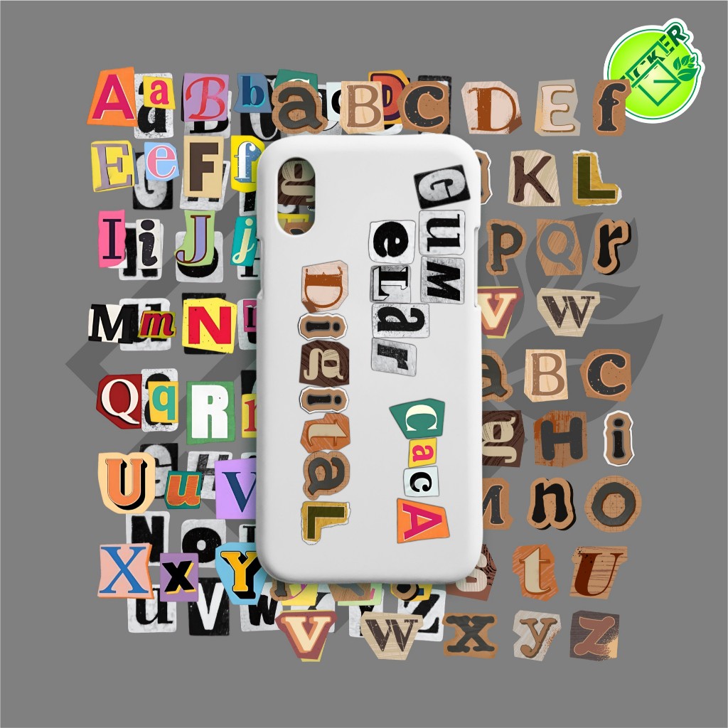 

STIKER PACK ALFABET A - Z STIKER DEKORASI STIKER ESTETIK KOPER TUBLER