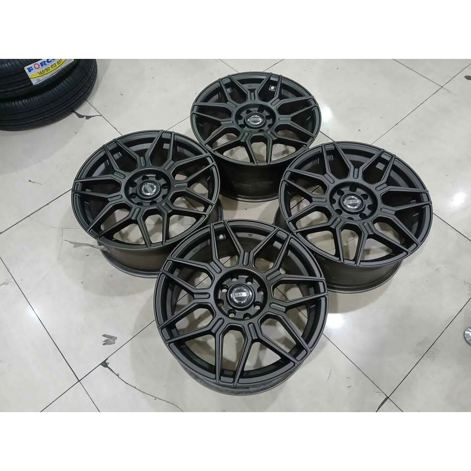 Velg Mobil Racing Murah Ring 16 HRE R16x7 H8x100-114,3 Et40 BLACK
