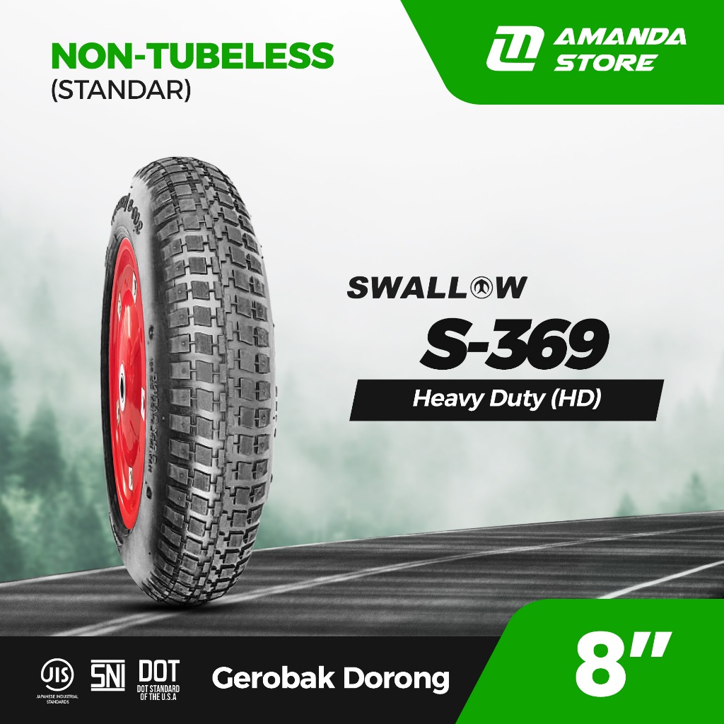 Ban ANGKONG Gerobak Dorong Artco Swallow S-369 4PR/TT Heavy Duty Ring 8