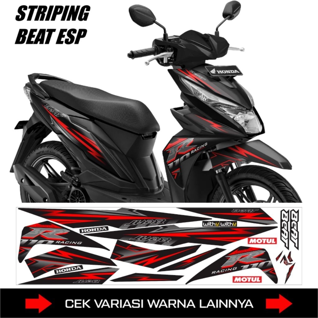 Striping Honda Beat Esp & Beat Street Esp Tahun 2016-2019 / Sticker Beat 110 Esp Livery Racing