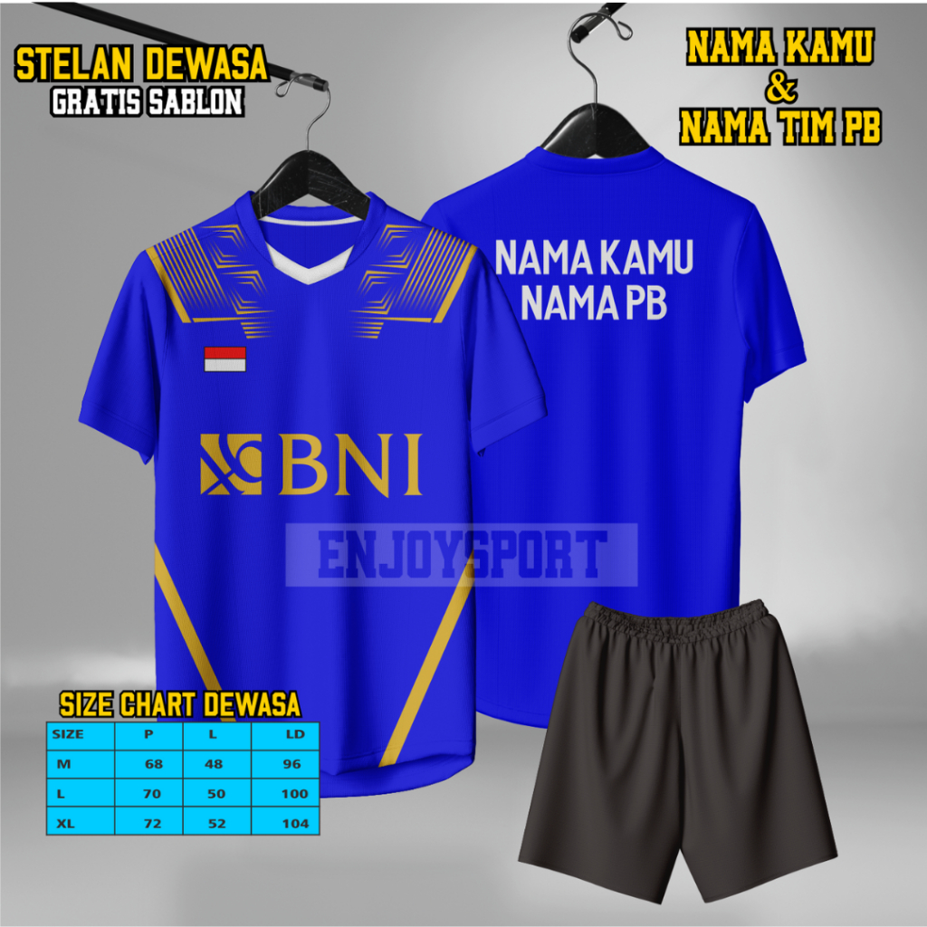 COD Jersey BADMINTON Dewasa Free Sablon Nama + Nomer Punggung,STELAN Baju Badminton Ukuran Dewasa