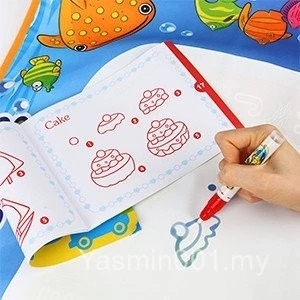 Tikar Doodle Air - Kanak-kanak Melukis Menulis Warna Tikar Lukisan Doodle Mainan Bawa Pen Ajaib