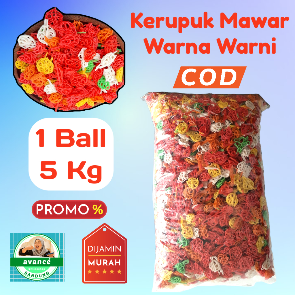 

Kerupuk Mawar Warna Warni Mentah 1 Ball (5 Kg)