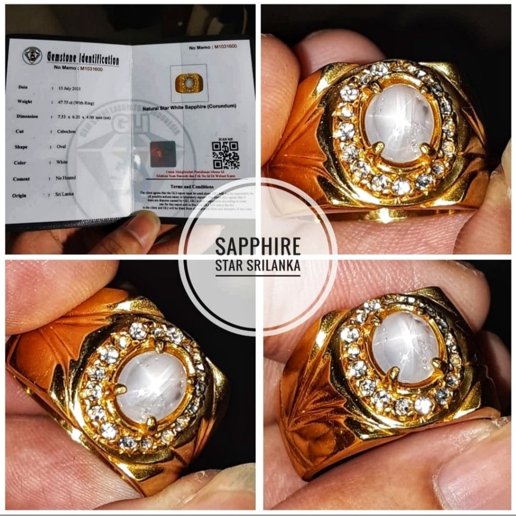 BATU STAR SAPPHIRE CEYLON + MEMO LAB YA