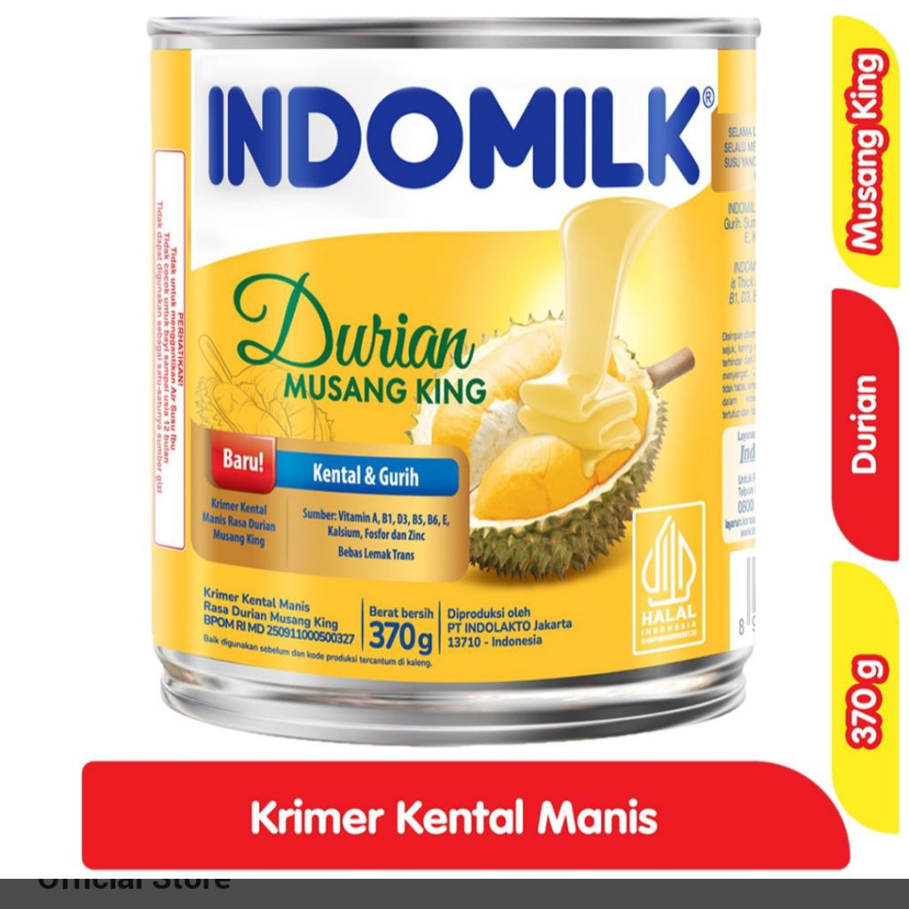 

INDOMILK KRIMER KENTAL MANIS DURIAN MUSANG KING 370Ml