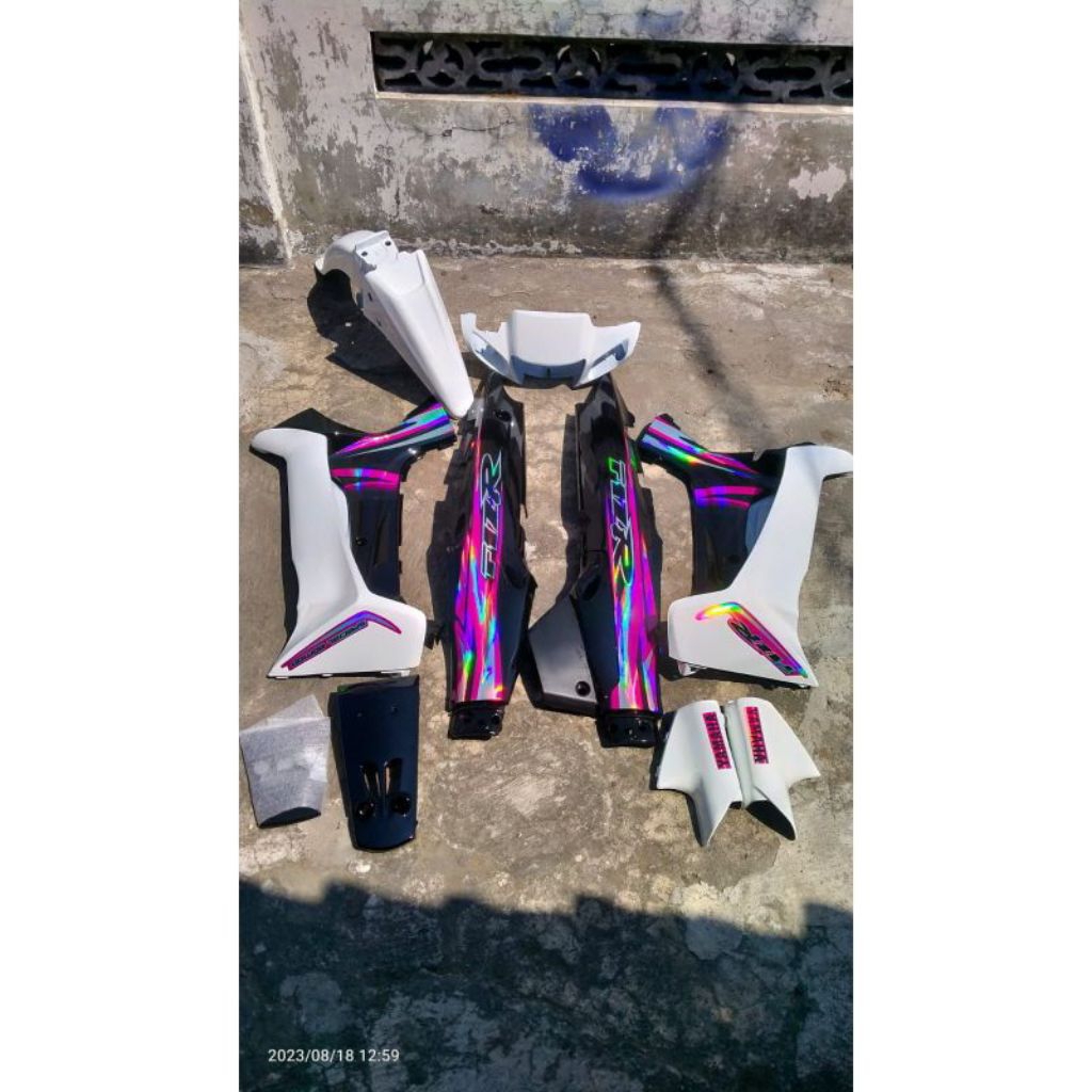 cover body yamaha fizr fullset halus decal hologram