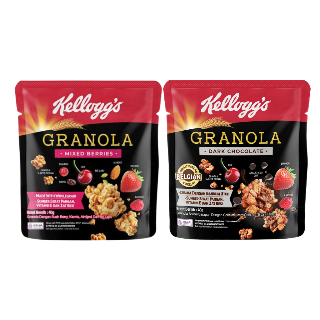 

Kellogg's Granola - Sereal Sarapan - 40 gr Pouch - Snack - Cemilan
