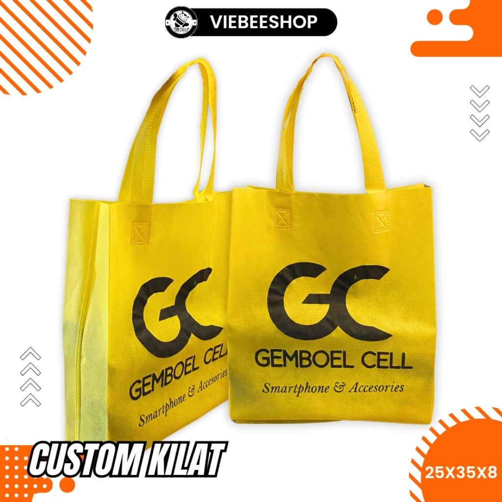 

TAS SPUNBOUND PRES TALI GOODIE BAG PROMOSI TOKO TERMURAH FREE CUSTOM SABLON 25x35x8