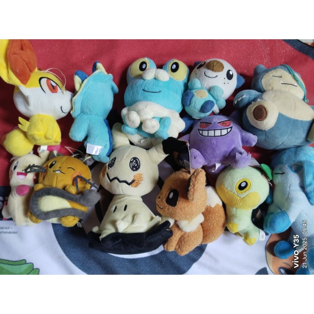 Boneka kecil (10-15 cm) pokemon genggar, mimikyu, dedenne, mimikyu, froackie, fannekin, sobble, eeve