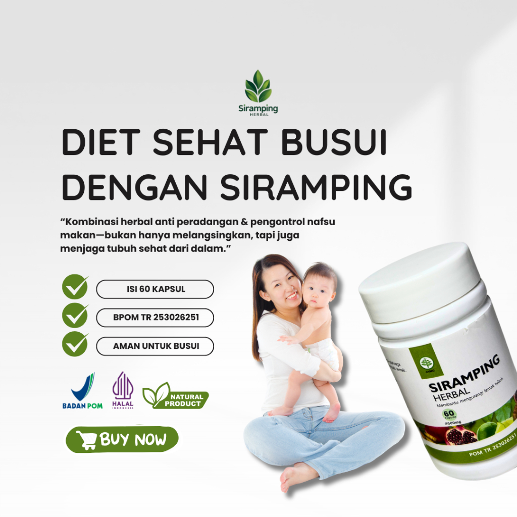 Pelangsing Busui BPOM aman SiRamping Herbal | Diet Aman Busui BPOM Isi 60 Kapsul