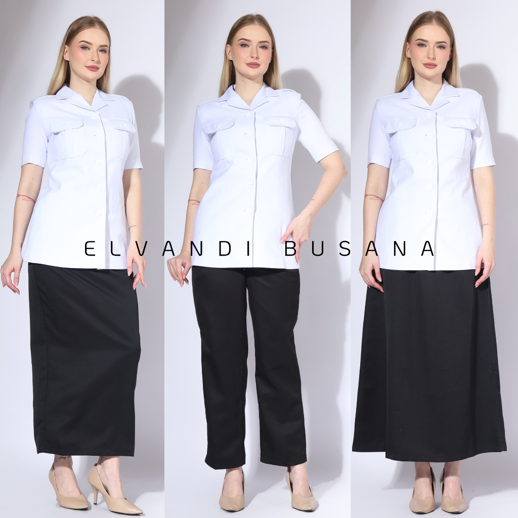 Blazer Wanita Baju Kerja Kantor Seragam PDH PNS Pemda Dinas Guru ASN Wanita Model Atasan Kerah Jas S