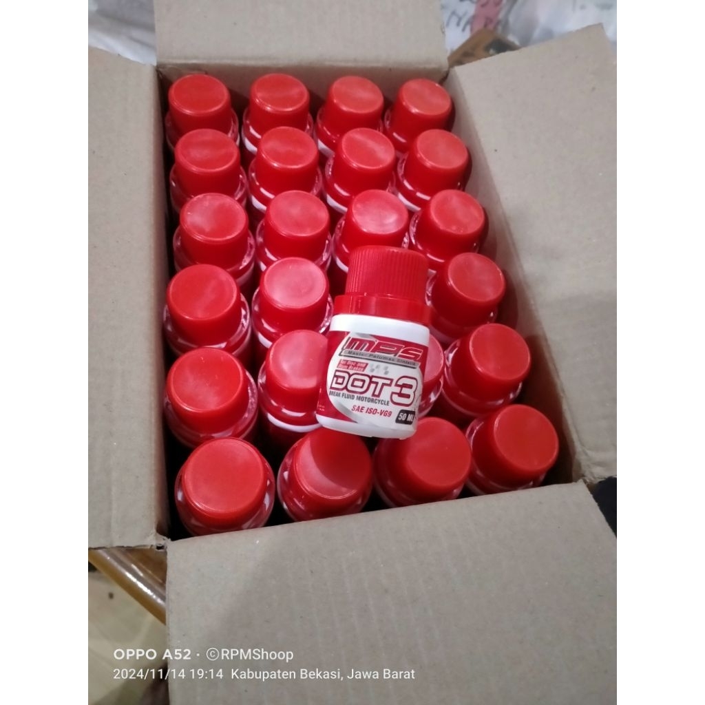Grosir 24pcs Minyak Rem DOT 3 50ml MPS Master Pelumas Sintetik