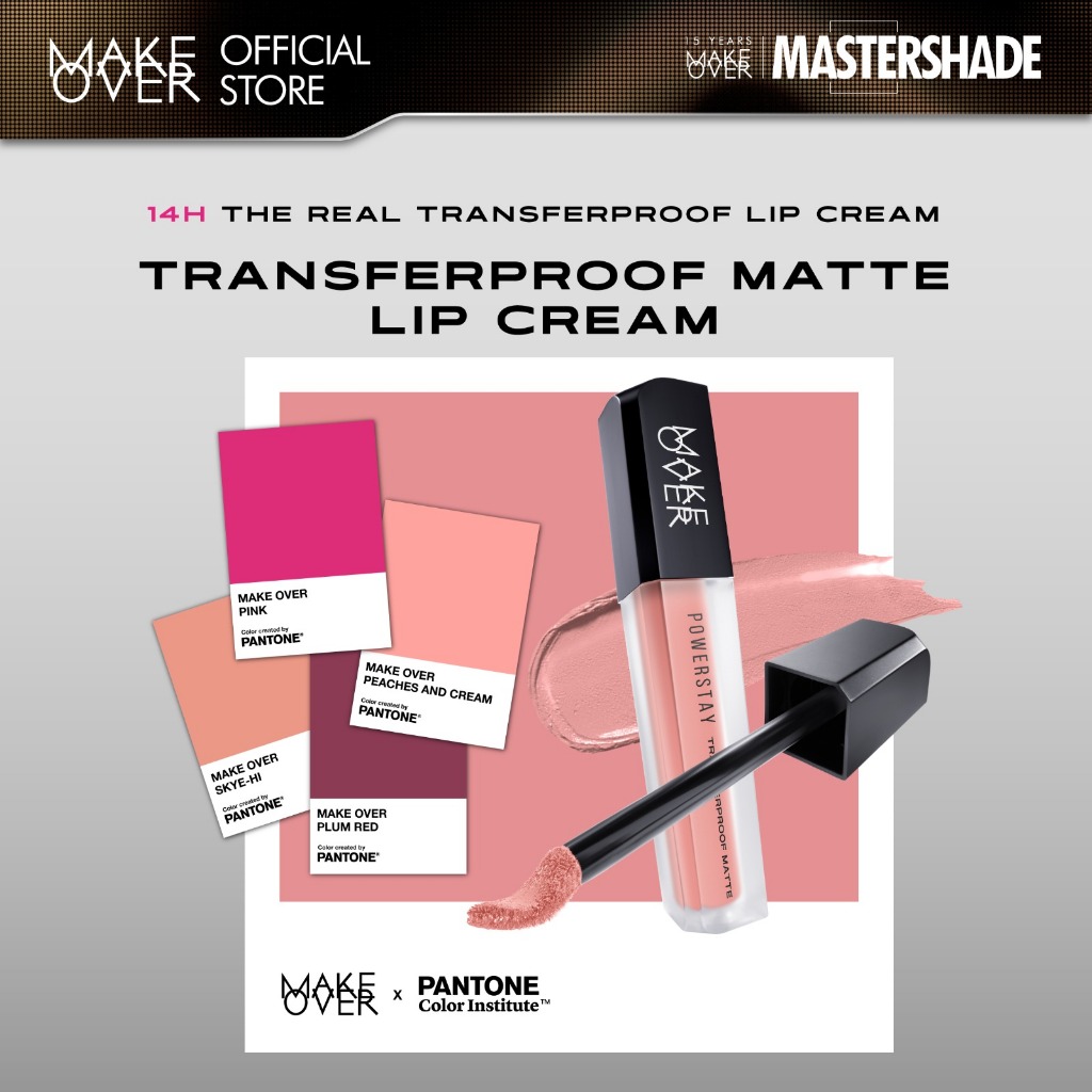 [SPECIAL MASTERSHADE] MAKE OVER Powerstay Transferproof Matte Lip Cream - Lipcream x PANTONE Tahan L