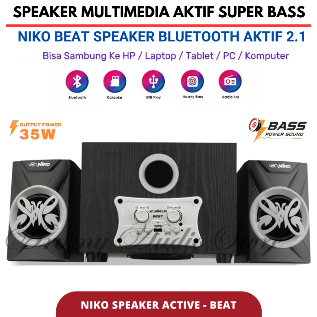 Niko Beat Speaker Bluetooth Aktif 2.1 Niko Slank Beat Speaker Multimedia Bluetooth 35 Watt | Speaker