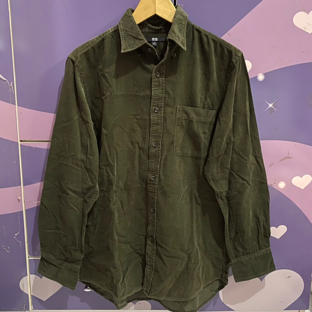 Kemeja Work Corduroy Lengan Panjang/Uniqlo Corduroy Long-Sleeve Shirt