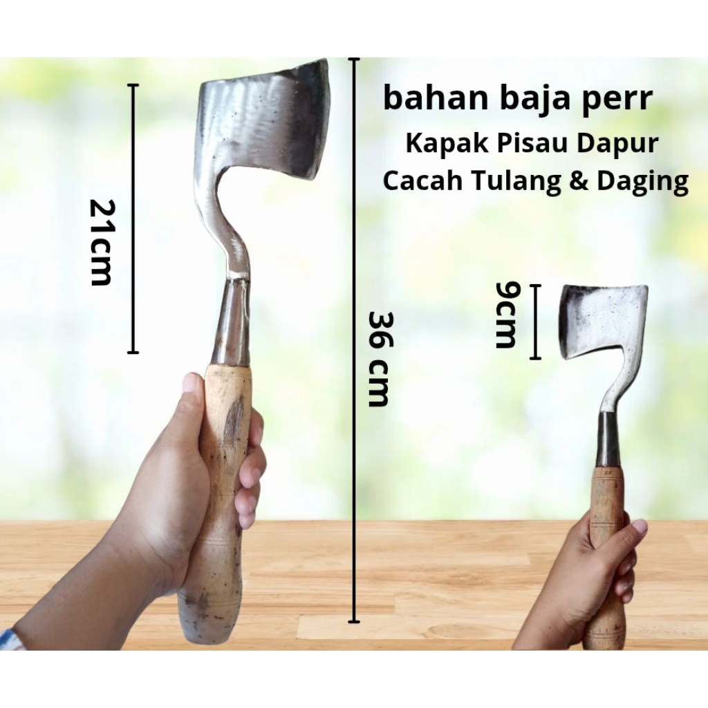 Kapak Pisau Dapur Cacah Tulang Dan Daging / Kapak Cina Bahan Baja Tebal Gagang Kayu