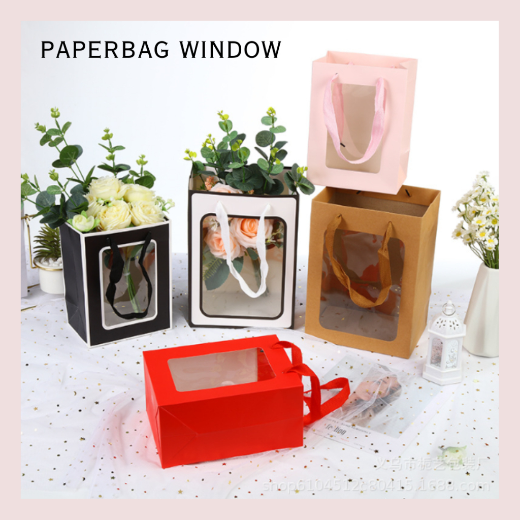 

Paper Bag Window Kantong Kado Bingkisan Hadiah Goodie Bag Paperbag Tas Spunbond