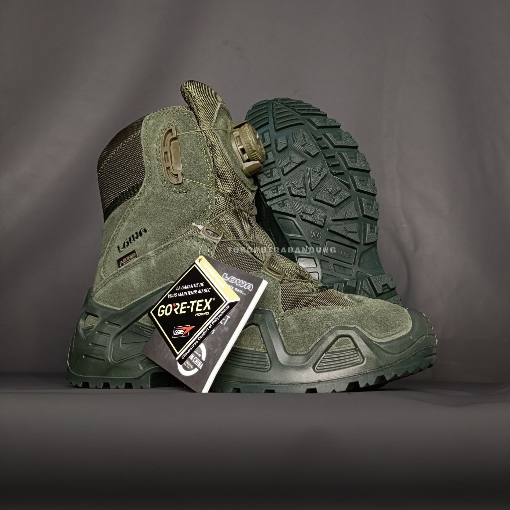Sepatu Lowa Tactical Tali Putar Hijau / Sepatu Lowa 8 inci Tali Putar / Sepatu Pdl Lowa Goretex / Se