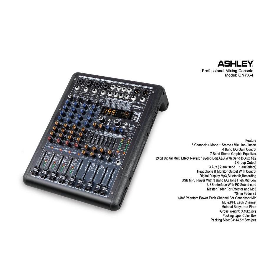 TERBAIK 4channel Mixer Ashley New Onyx4 ONYX 4 Soundcard Recording PC
