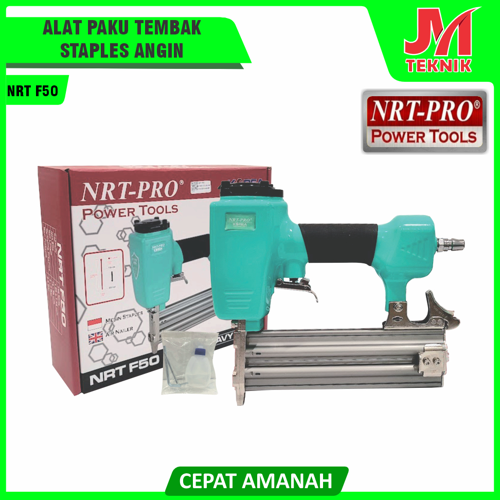 

NRT PRO F50 AIR NAILER 5cm Alat Tembak Paku Angin 50mm Kapasitas 100 Paku With Safety Lock
