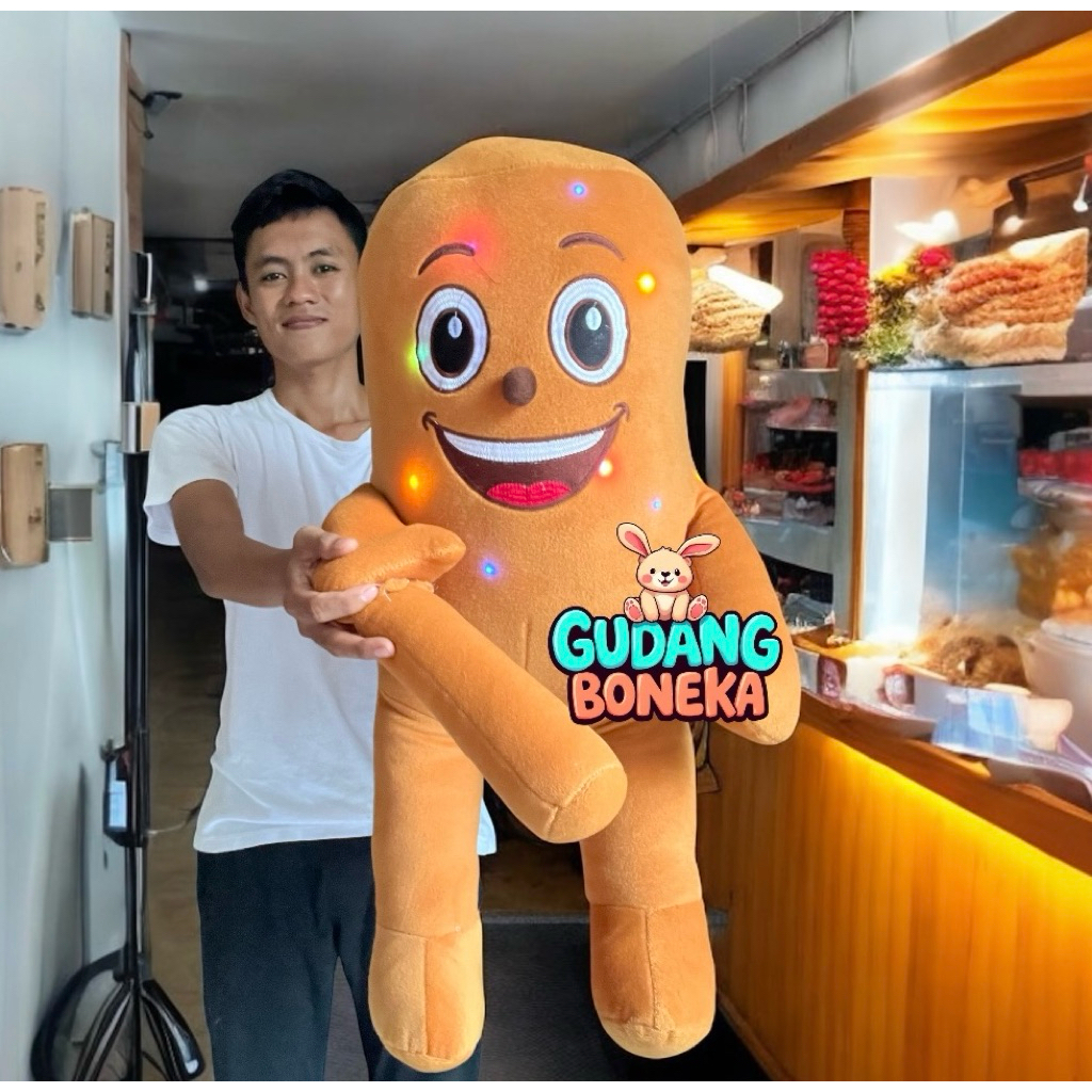 Free Led !! Boneka Tung Tung Sahur Jumbo 80 Cm / Boneka Anomali Tung Tung Sahur