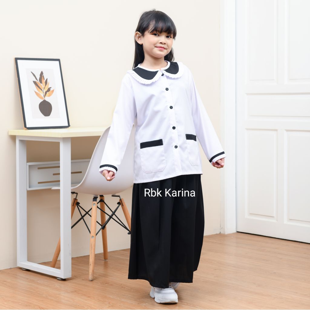 Seragam Sekolah Hitam Putih Cewek Bahan ToyoBo