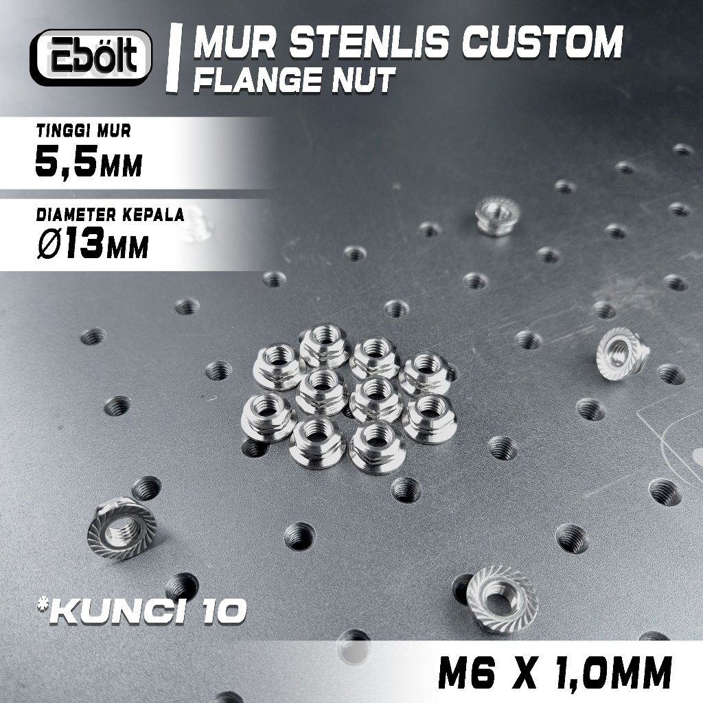 MUR FLANGE STENLIS CUSTOM M6 Stainless Steel 304 Anti Karat