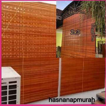 Krey Bambu Tirai Bambu Gulung + Tali Penggulung