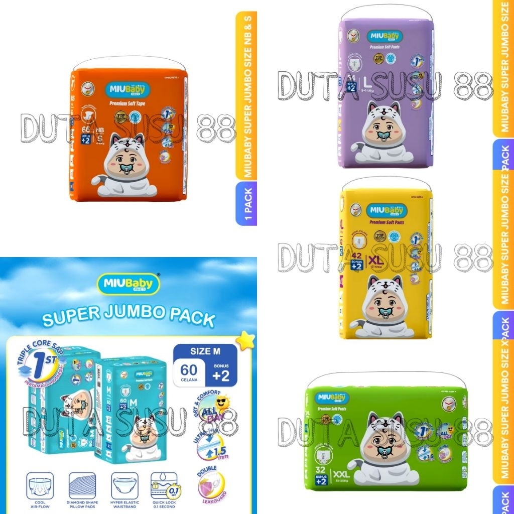 MIU BABY JUMBO POPOK PREMIUM NB/S66+2 / M60+2 / L54+2 / XL42+2 / XXL32+2