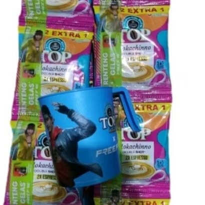 

2renceng Top Coffe Mokachino Free gelas